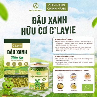 Đậu Xanh Hữu Cơ C'LaVie 110g/200g Tốt Cho Tiêu Hóa, Giàu Chất Xơ - Natural Market