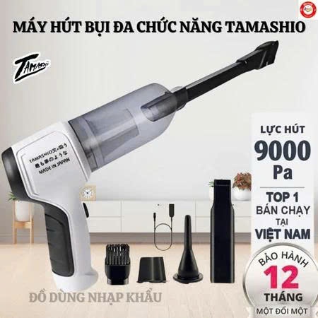 Máy Hút Bụi Cầm Tay Tamashio Lực Hút 9000PA Hút Bụi Đa Năng Siêu Khỏe, Đầu Hút tiện lợi