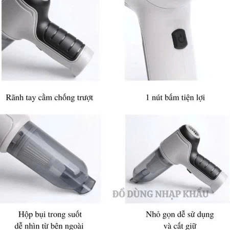 Máy Hút Bụi Cầm Tay Tamashio Lực Hút 9000PA Hút Bụi Đa Năng Siêu Khỏe, Đầu Hút tiện lợi