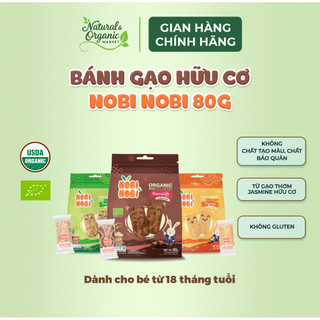 Thực phẩm bổ sung bánh gạo hữu cơ Nobi Nobi vị socola 80g (Từ 18 tháng tuổi) - Natural Market
