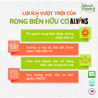 Rong Biển Rắc Cơm Hữu Cơ Cho Bé 21g Alvins Bổ Sung Khoáng Chất, Tăng Vị Ngon Cho Bé – Natural Market