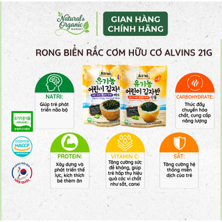 Rong Biển Rắc Cơm Hữu Cơ Cho Bé 21g Alvins Bổ Sung Khoáng Chất, Tăng Vị Ngon Cho Bé – Natural Market