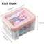 Bộ Hộp Kim Chỉ May Vá Đa Năng Gia Đình 2 Tầng – 12 Cuộn Chỉ Mini Nhiều Màu, Đầy Đủ Kim Kéo Thước Dây