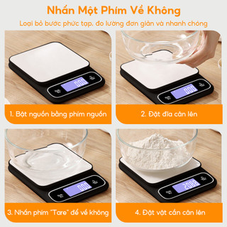 Cân tiểu ly điện tử CHỐNG NƯỚC, độ chính xác cao - 0.1g đến 5kg CÂN MINI THỰC PHẨM, GIA VỊ, THUỐC