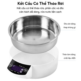 Cân điện tử màn hình cảm ứng led 5kg/1g chuyên dùng cho cân cà phê lương thực