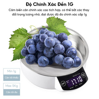 Cân điện tử màn hình cảm ứng led 5kg/1g chuyên dùng cho cân cà phê lương thực