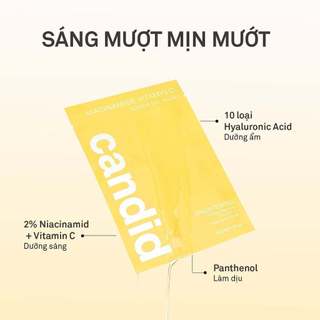 Mặt nạ Candid Water Gel Mask Hyaluronic B5/ Niacinamide Vitamin C Phục Hồi, Sáng Da 22g