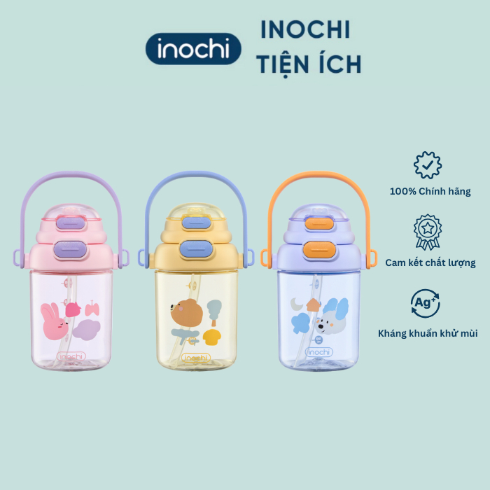 [NEW] Bình nước cho bé KITA POP Inochi 560ml, hai nắp uống linh hoạt, có quai xách và dây đeo tiện lợi