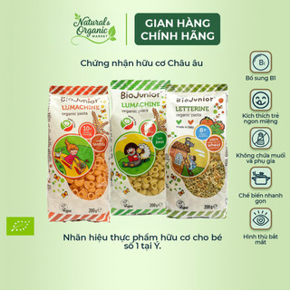Mì Nui Ăn Dặm Hữu Cơ Cho Bé Bio Junior 200g – Dễ Ăn, Hình Dáng Ngộ Nghĩnh – Natural Market