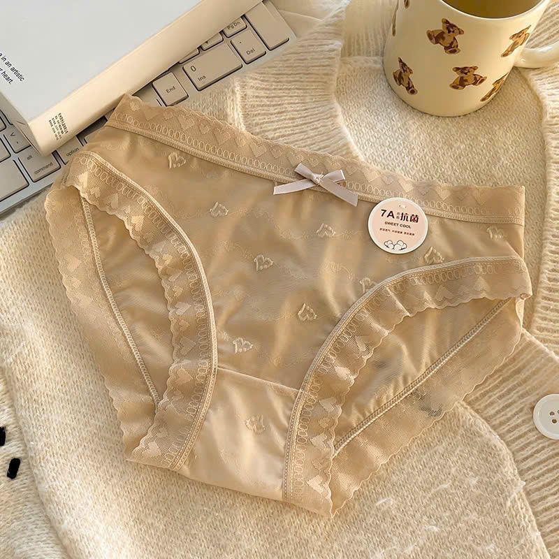Sét 10 Quần Lót Nữ Ren Tơ mềm mại, Quần Lót Nữ Sexy thiết kế họa tiết trái tim siêu gợi cảm 380