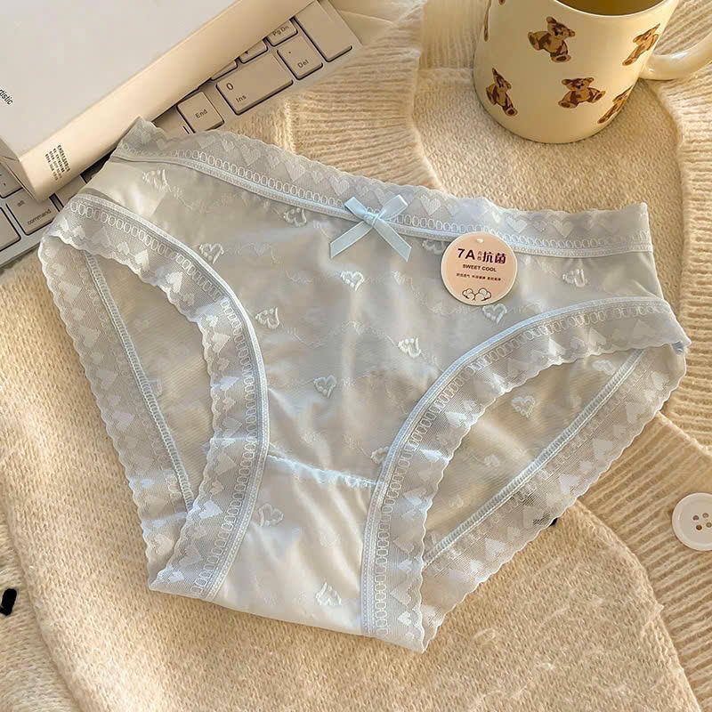 Sét 10 Quần Lót Nữ Ren Tơ mềm mại, Quần Lót Nữ Sexy thiết kế họa tiết trái tim siêu gợi cảm 380