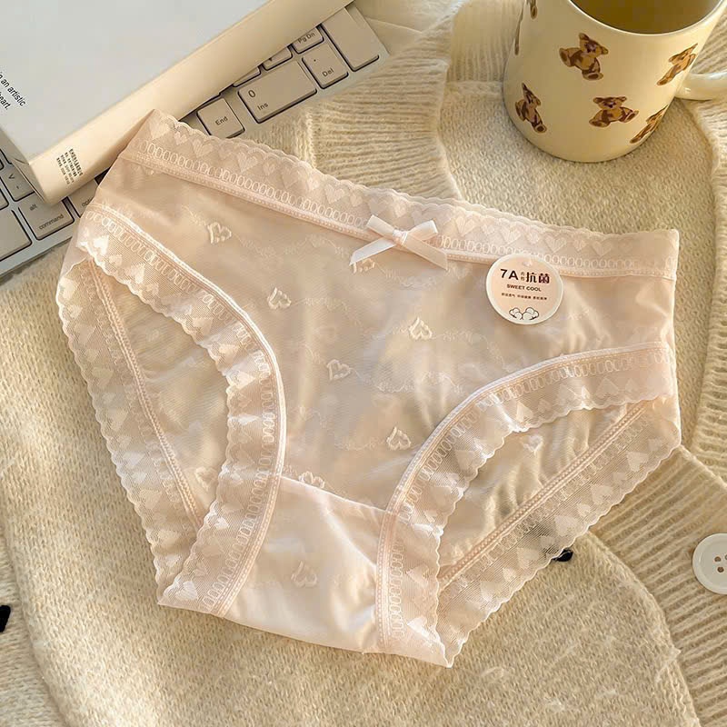 Sét 10 Quần Lót Nữ Ren Tơ mềm mại, Quần Lót Nữ Sexy thiết kế họa tiết trái tim siêu gợi cảm 380