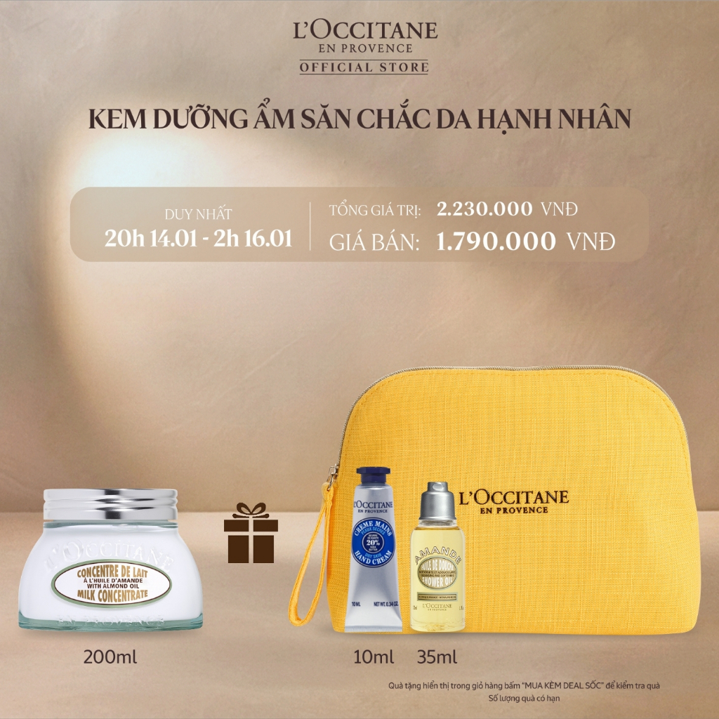 Kem Dưỡng Ẩm Săn Chắc Da Hạnh Nhân L'Occitane Almond Milk Concentrate 200ml