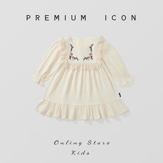 Váy Dài Tay Cho Bé Gái, Váy Thu Đông Thiết Kế Tiểu Thư Dáng Suông Chất Liệu Cotton Mềm Mại