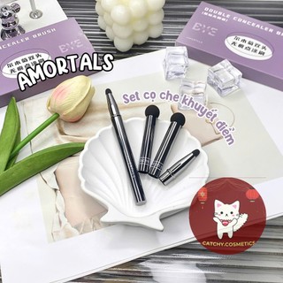 [AMORTALS] Set Cọ Che Khuyết Điểm AMORTALS Kèm 4 Đầu Thay Thế, Double Concealer Brush