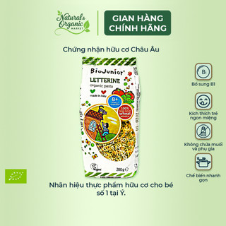Mì Nui Ăn Dặm Hữu Cơ Hình Chữ Cái Bio Junior 200g Cho Bé Từ 8 Tháng Tuổi Bổ Dưỡng – Natural Market