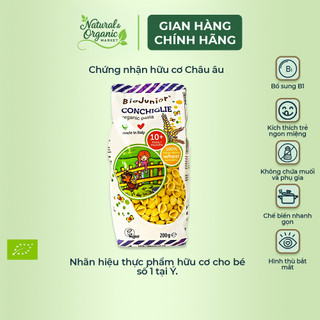 Mì Nui Ăn Dặm Hữu Cơ Hình Vỏ Sò Bio Junior 200g Cho Bé Từ 10 Tháng Tuổi Bổ Dưỡng – Natural Market