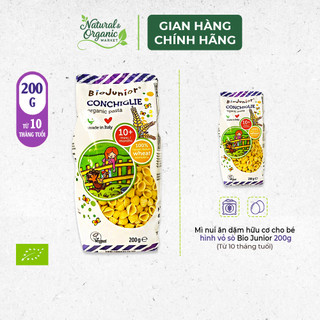 Mì Nui Ăn Dặm Hữu Cơ Hình Vỏ Sò Bio Junior 200g Cho Bé Từ 10 Tháng Tuổi Bổ Dưỡng – Natural Market