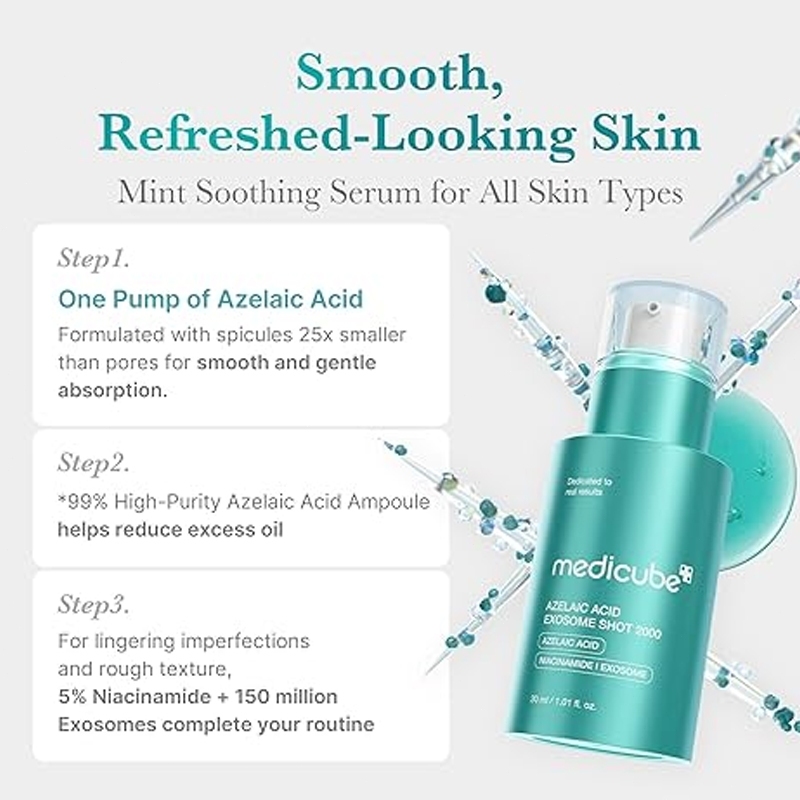 Serum Vi Gai Dịu Da, Dưỡng Sáng, Mờ Thâm MEDICUBE Azelaic Acid Exosome Shot Serum Shot 2000/7500 30ml