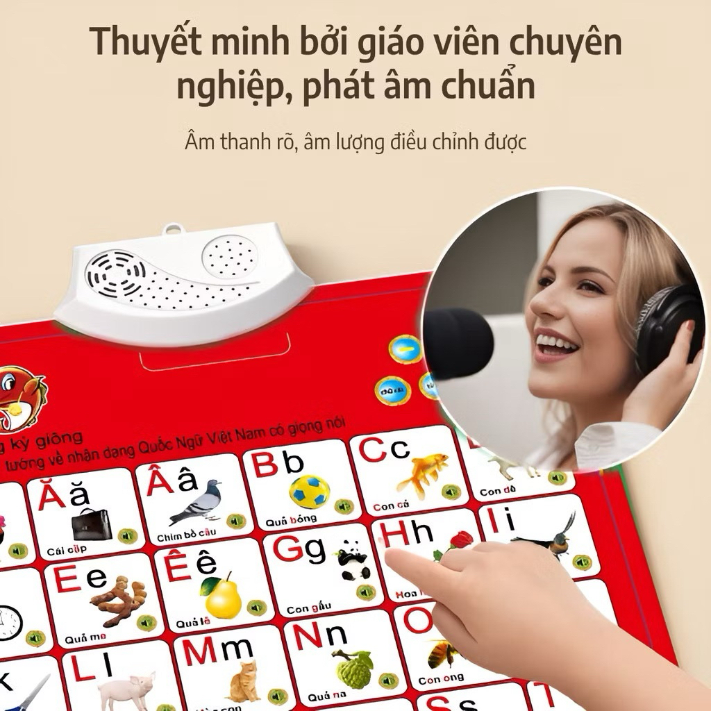 Bảng chữ cái tiếng Việt điện tử cho bé – Có giọng nói, học số & chữ – Sansanvu