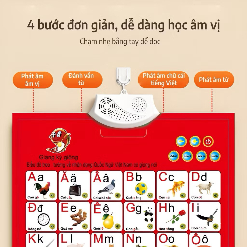 Bảng chữ cái tiếng Việt điện tử cho bé – Có giọng nói, học số & chữ – Sansanvu