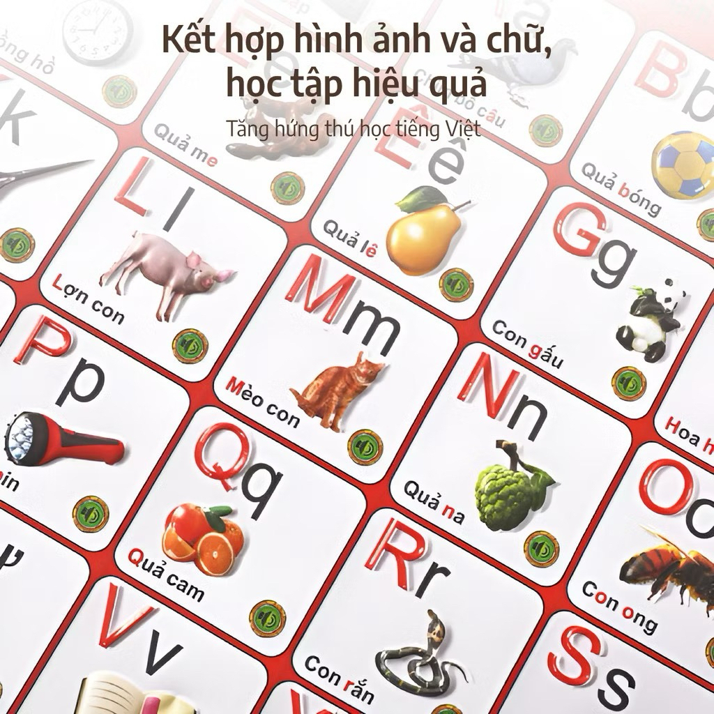 Bảng chữ cái tiếng Việt điện tử cho bé – Có giọng nói, học số & chữ – Sansanvu