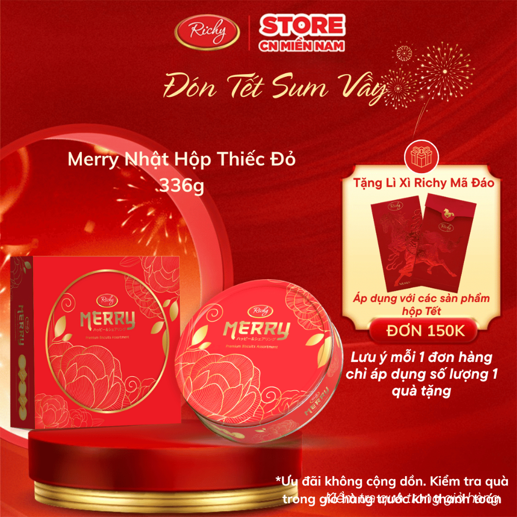 [CÓ TÚI GIẤY | MẪU MỚI 2025] Hộp Bánh Quy Merry Richy, Merry Mã đáo ...