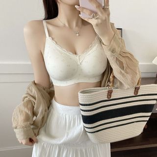 Áo Ngực Nữ Su Mút Vừa Không Đường May Ôm Nâng V1, Áo Lót Mềm Thoáng Hoa Nhí Xinh King Shop A-1846