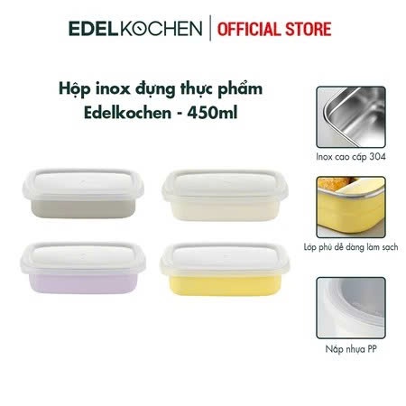 ( Tặng 1 hộp 400ml ) Combo 3 hộp đựng thực phẩm Edelkochen Edellock  Collection kháng khuẩn cao - random