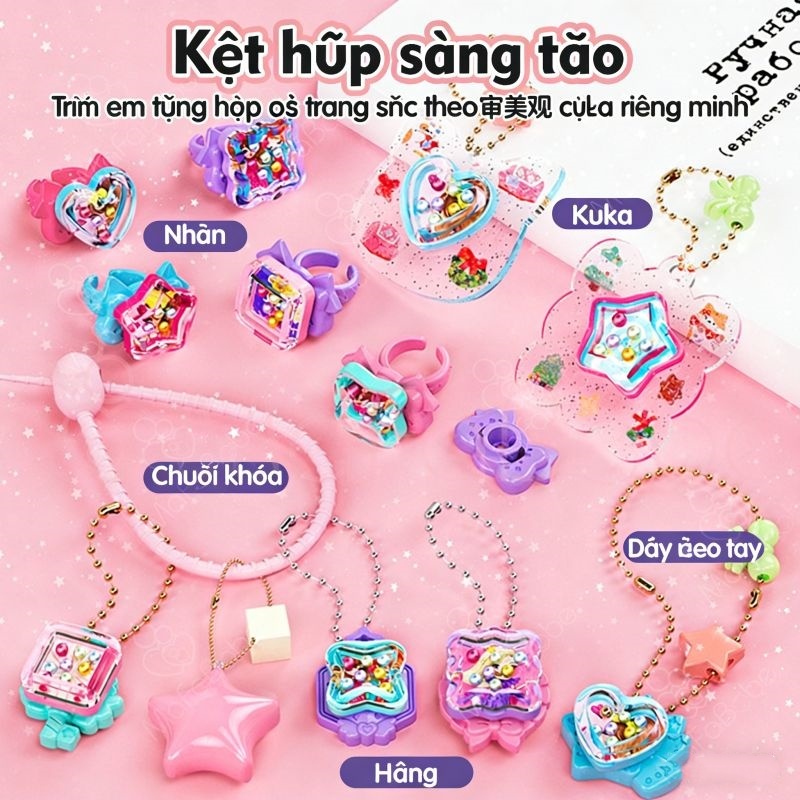 Bộ làm vòng tay móc chìa khóa sách ma thuật DIY trang sức trẻ em đồ chơi cho bé gái