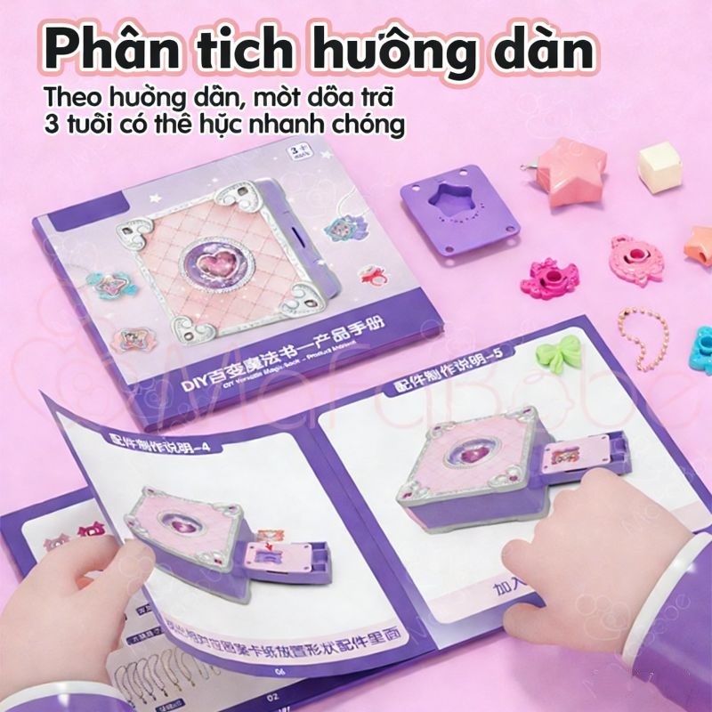 Bộ làm vòng tay móc chìa khóa sách ma thuật DIY trang sức trẻ em đồ chơi cho bé gái