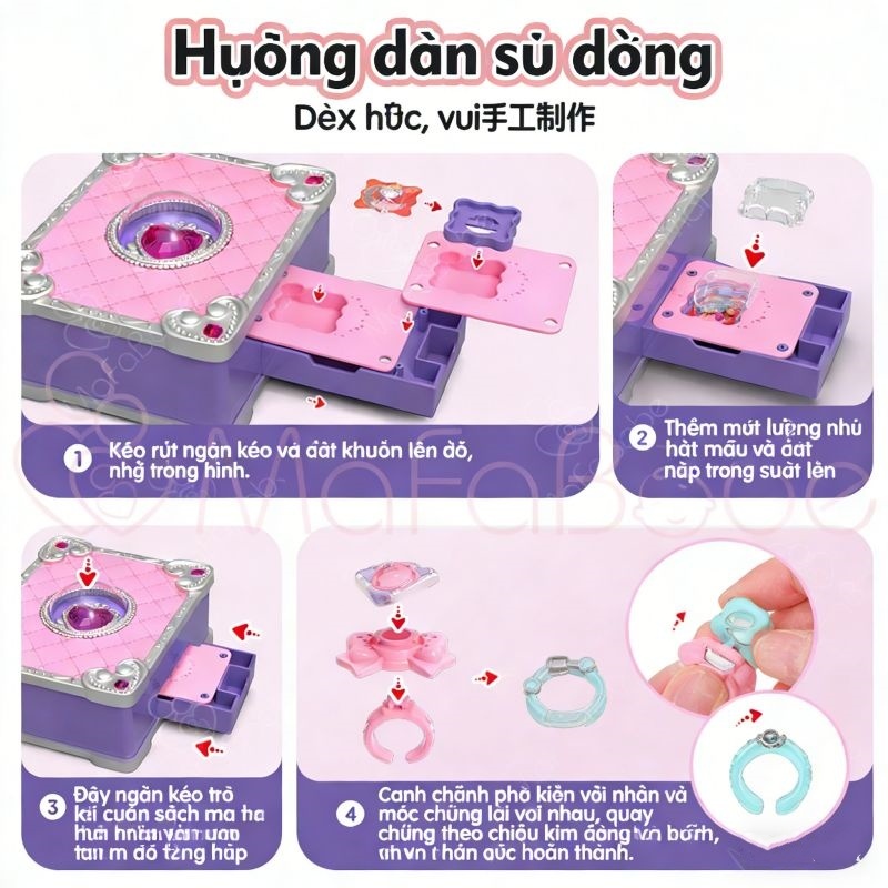 Bộ làm vòng tay móc chìa khóa sách ma thuật DIY trang sức trẻ em đồ chơi cho bé gái