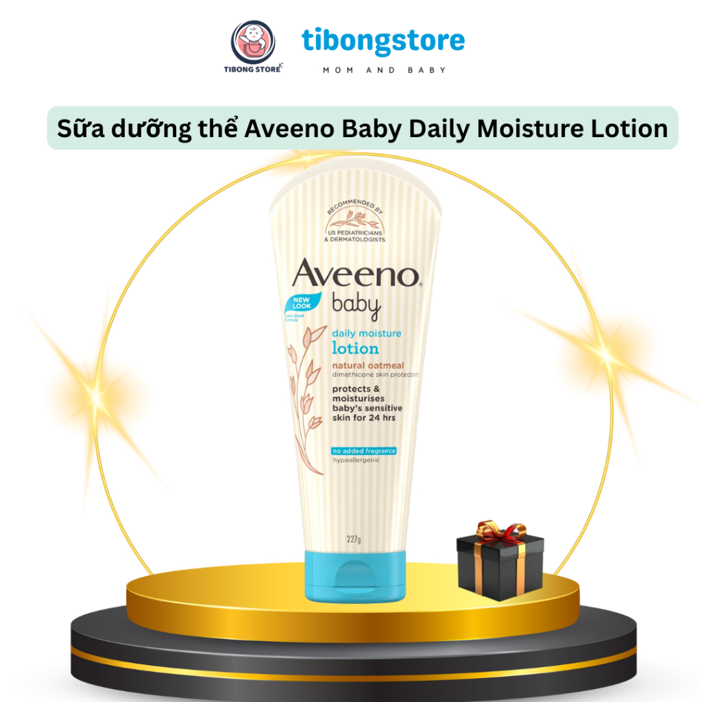 Sữa Dưỡng Thể Aveeno Baby 227g | Dưỡng Ẩm 24h | Không Hương Liệu, An toàn cho bé