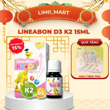[Phiên bản tiết kiệm] LineaBon K2+D3 15ml - Vitamin D3, K2 Hỗ Trợ Hấp Thu Canxi Cho Bé