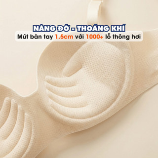 Áo Ngực Nữ Cup Ngang Mút Vừa Nâng Ngực, Áo Lót Không Gọng Đúc Su Mềm Mịn AMYBRA A820