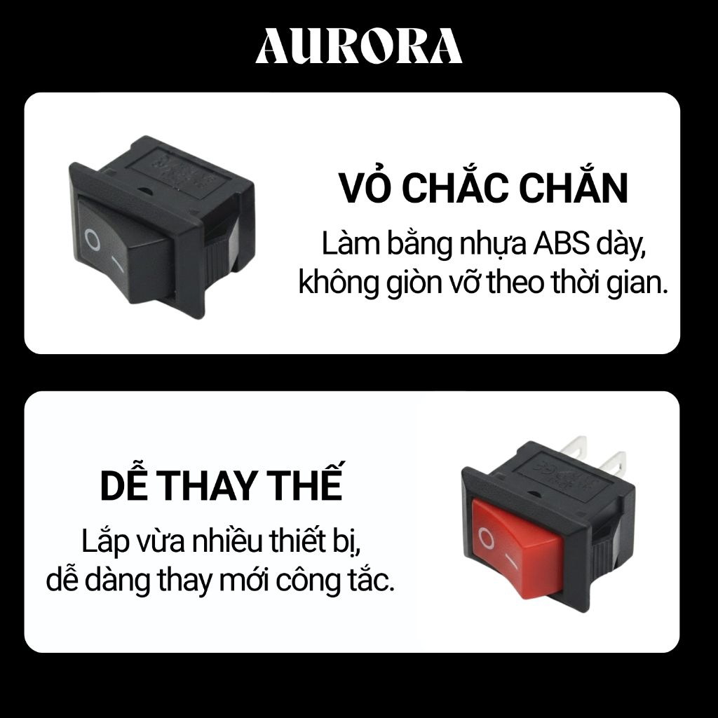 Công Tắc Bập Bênh KDC1-11 3A/250VAC 2 Chân - 8.5x13.5mm