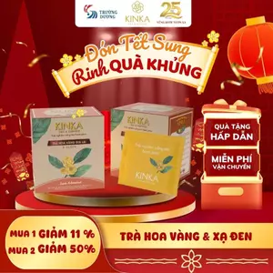KINKA - Trà Hoa Vàng Gia Lai & Xạ Đen - SUPER ANTIOXIDANT | Hộp 20 gói x 2g