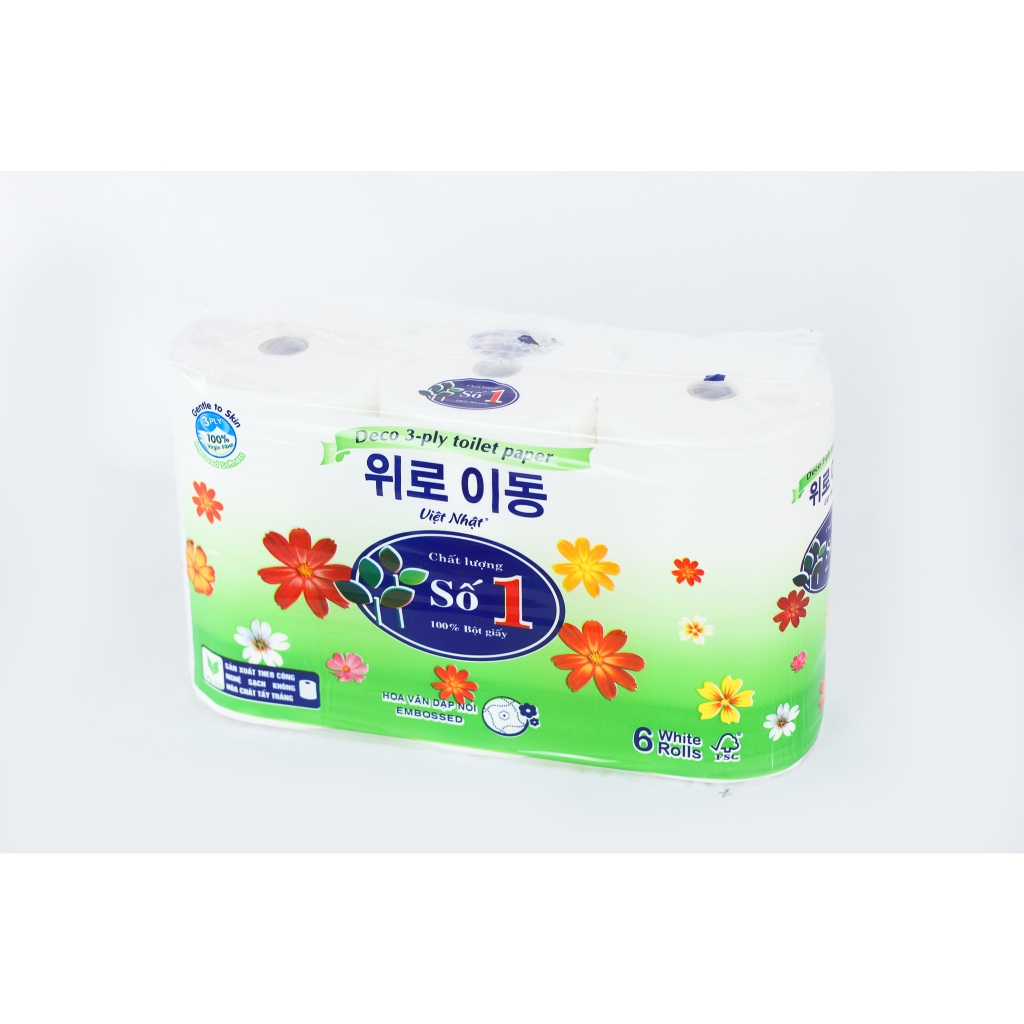 COMBO 2 Giấy Vệ Sinh Việt Nhật Số 1 Không Lõi 6 Cuộn 4 Lớp, Tan Nhanh, An Toàn, Thấm Hút Tốt, Đạt Chuẩn Chất Lượng