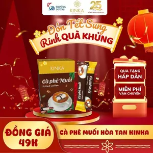 KINKA Cà phê muối thơm ngon, đậm vị - 10 gói x 18 g Cà phê hòa tan, muối hồng Himalaya