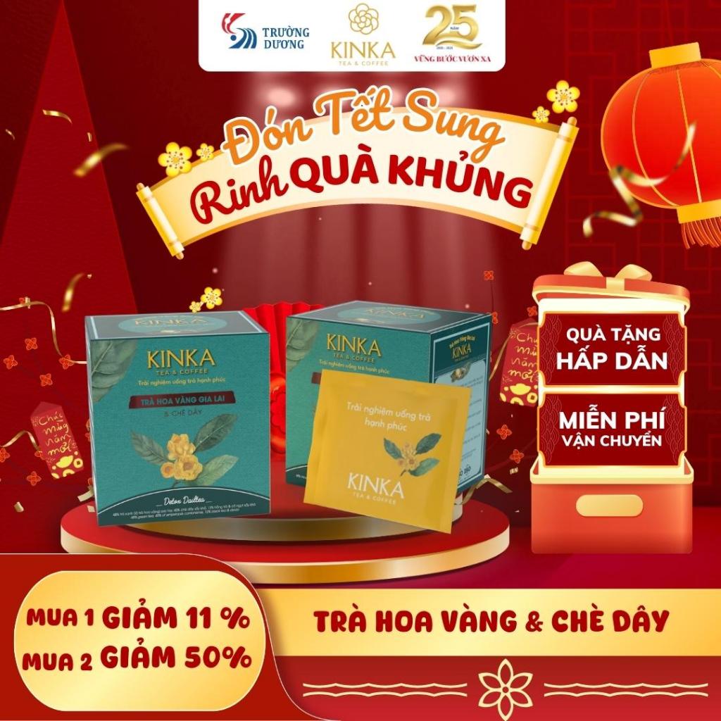 KINKA  - Trà Hoa Vàng Gia Lai & Chè Dây - DAILY DETOX - Hộp 40g (20 gói x 2g)