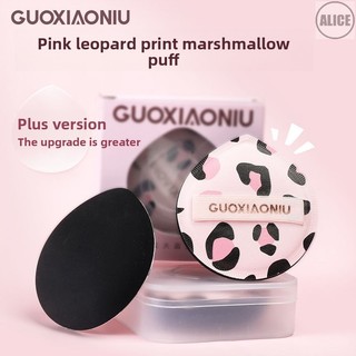 Mút Đánh Nền Hình Giọt Nước Báo Hồng Guoxiaoniu Pink Leopard Print Large Round-Tip Powder Puff