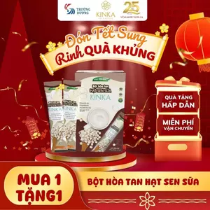 KINKA Bột Hạt Sen sữa hoà tan, Hộp 255g (15 gói x 17g) - thơm béo, phù hợp ăn chay