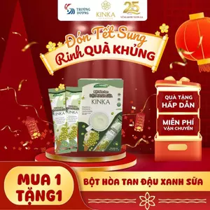 KINKA Bột Đậu Xanh sữa hoà tan - Hộp 255g (15 gói x 17g) - thơm béo, phù hợp ăn chay