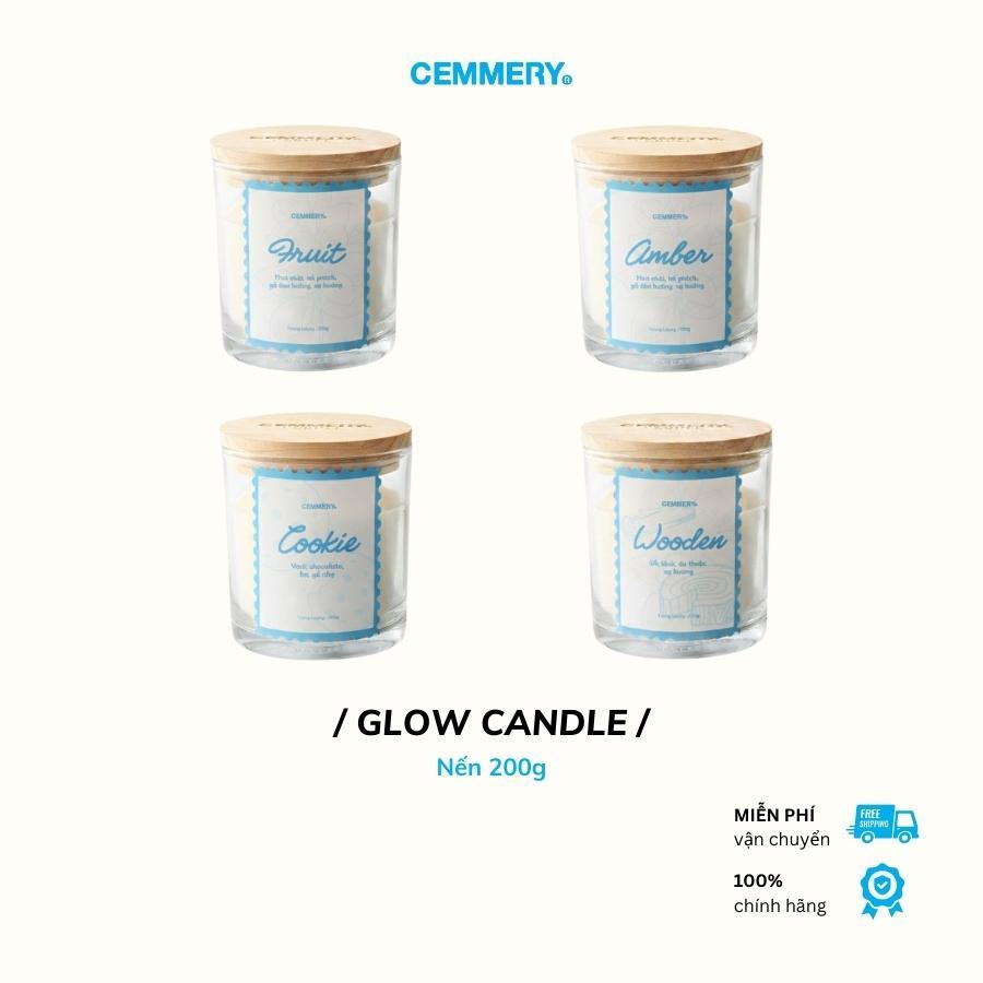 Nến Thơm CEMMERY Local Brand Chính Hãng Glow Candle Cốc Thủy Tinh Sáp Tự Nhiên 200G 4 Mùi