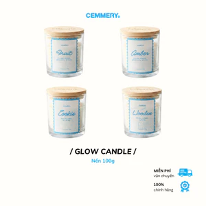Nến Thơm CEMMERY Local Brand Chính Hãng Glow Candle Cốc Thủy Tinh Sáp Tự Nhiên 100G 4 Mùi