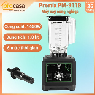 [Chính hãng] Máy xay sinh tố công nghiệp Promix PM-911B - lưỡi dao phủ titan - 1650W - bảo hành 3 năm cho động cơ
