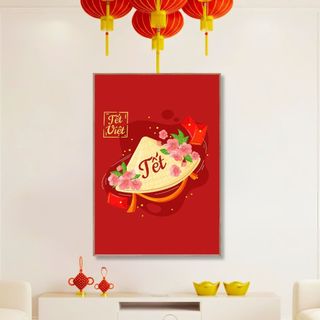 Tranh Canvas Treo Tường Chủ Đề Ngày Tết BH221 - Đồ Decor, Trang Trí Tết Cho Quán Nước, Nhà Hàng, Homestay Cao Cấp