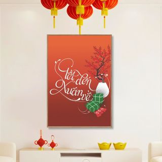 Tranh Canvas Treo Tường Chủ Đề Ngày Tết BH221 - Đồ Decor, Trang Trí Tết Cho Quán Nước, Nhà Hàng, Homestay Cao Cấp