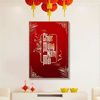Tranh Canvas Treo Tường Chủ Đề Ngày Tết BH221 - Đồ Decor, Trang Trí Tết Cho Quán Nước, Nhà Hàng, Homestay Cao Cấp