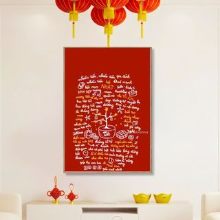 Tranh Canvas Treo Tường Chủ Đề Ngày Tết BH221 - Đồ Decor, Trang Trí Tết Cho Quán Nước, Nhà Hàng, Homestay Cao Cấp